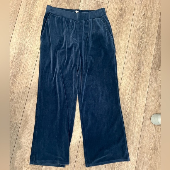 Cable and Gauge medium Navy Blue Velour Pants - Picture 1 of 8